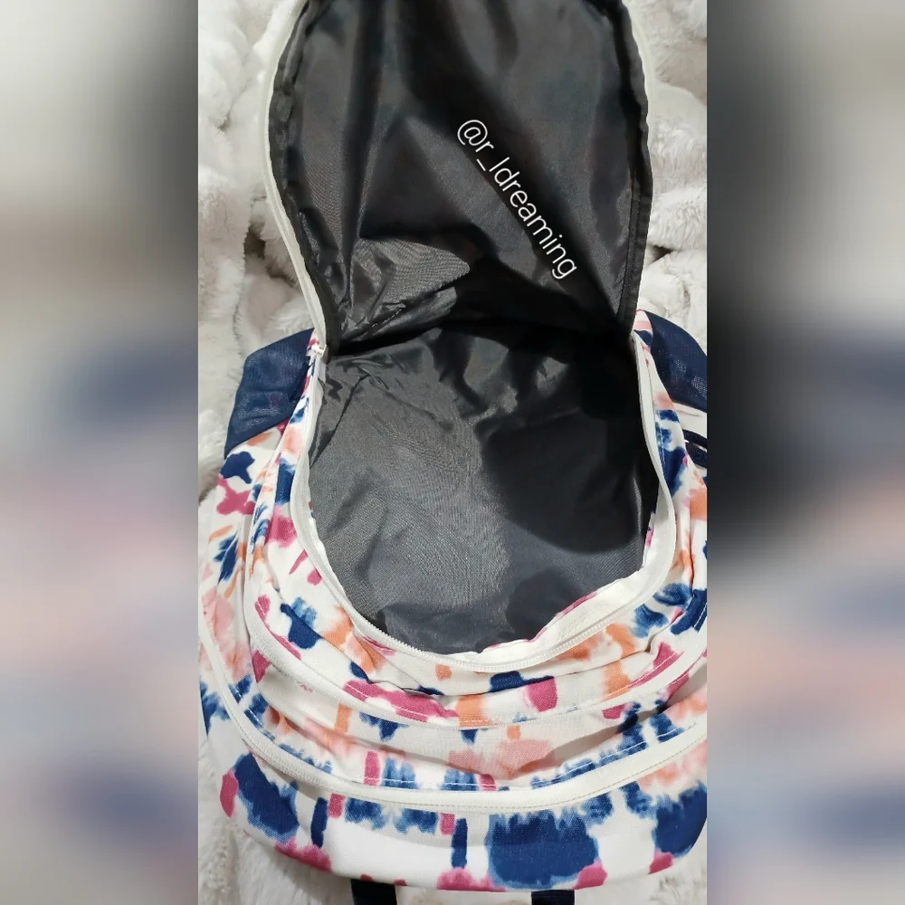NWOT Lands' End Tie Dye Unisex Kids To College Large Backpack One Size Fits Most